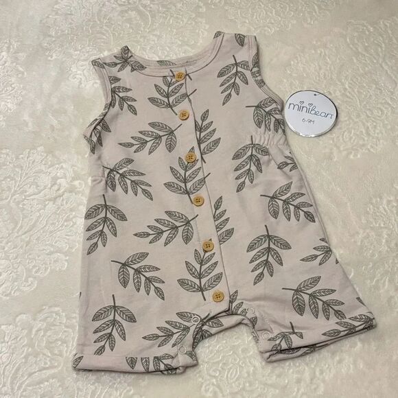 Minibean Other - Minibean Leaf Print Onesie